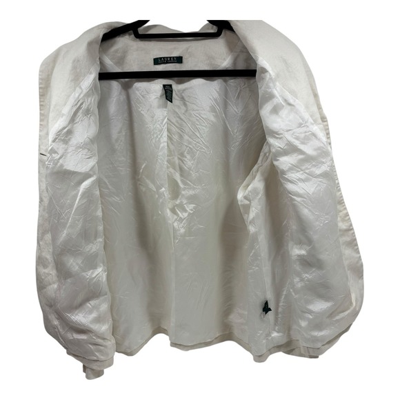 Lauren Ralph Lauren Off White Linen Blazer Jacket Womens Sz 20W Single Breasted - Picture 5 of 11